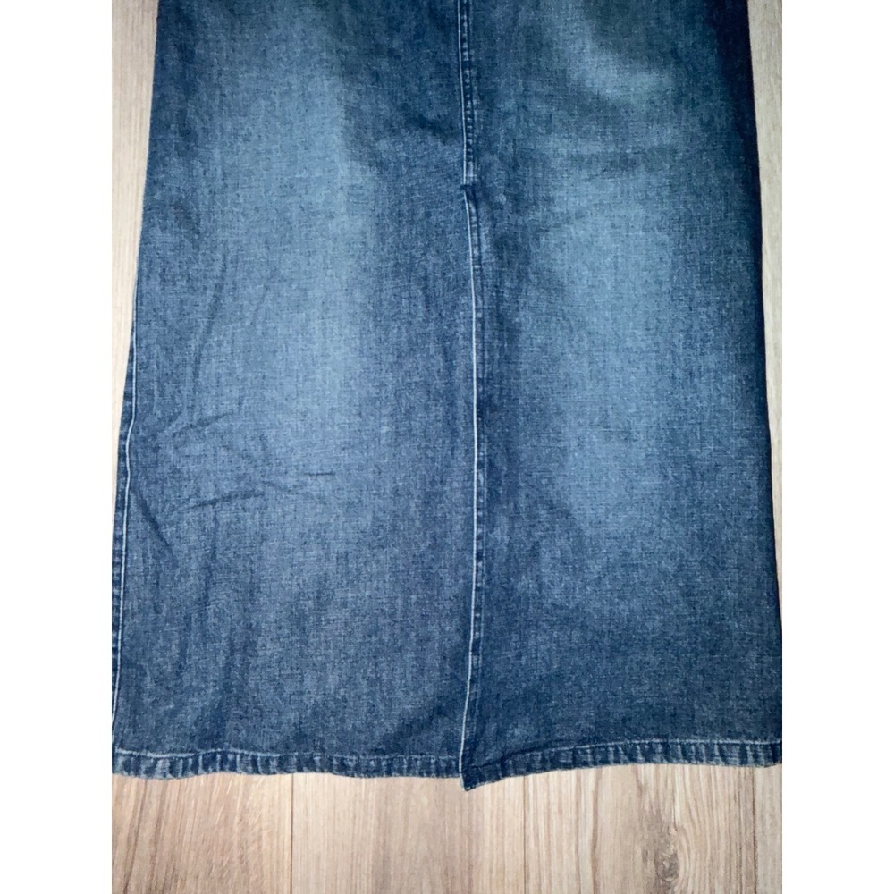 Vtg Liz‎ Claiborne Lizwear Jeans Denim Maxi Skirt Cotton Cottagecore Slit 6 K2 - Picture 4 of 9